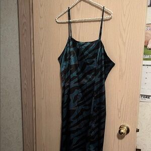 Cupshe Blue and Black Zebra Print Maxi Dress